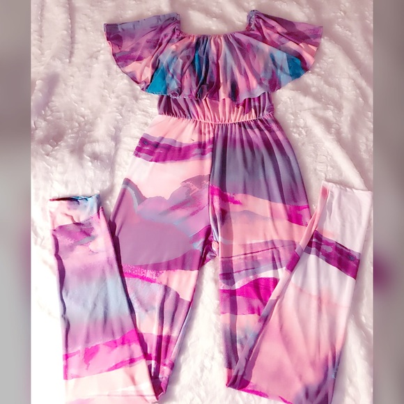 Plus Size Pastel Print Jumpsuit - Picture 3 of 8